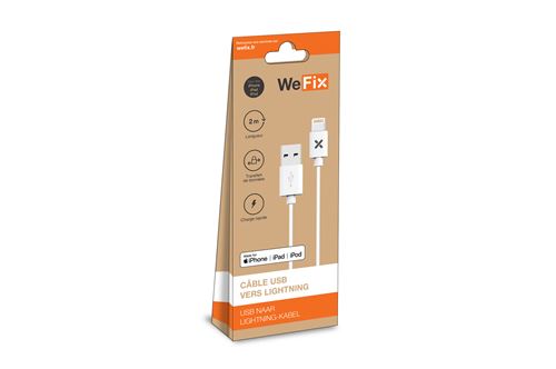 Cabo Wefix USB   Lightning 2M - Branco Online Sale